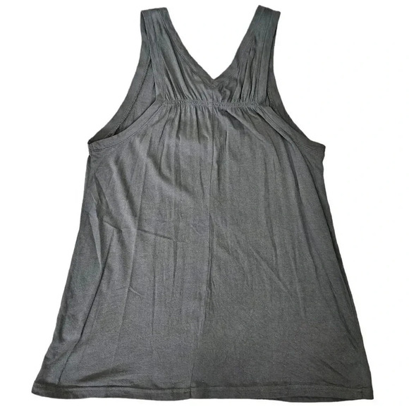 Susina Size Medium Gray‎ Olive Sleeveless Scoop-Neck Cinch Back Tank Top - Picture 4 of 7